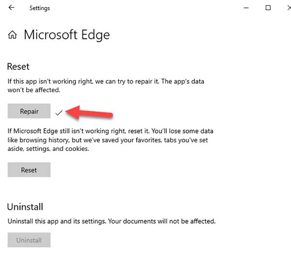 How To Repair Microsoft Edge In Windows 10 - Step 02