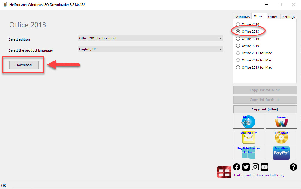 How To Download Microsoft Office 2013 ISO by using a free third-party tool