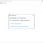 Task Manager Not Responding Windows 10