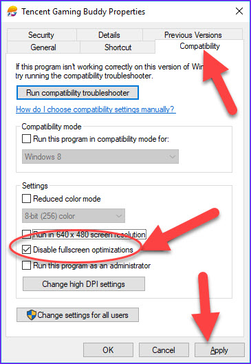 Disable Fullscreen Optimization in Windows 10 - 1