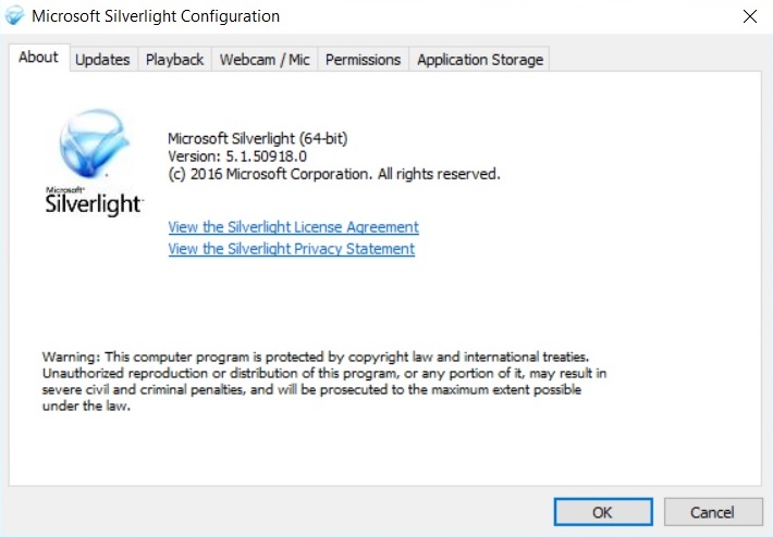 silverlight installation page