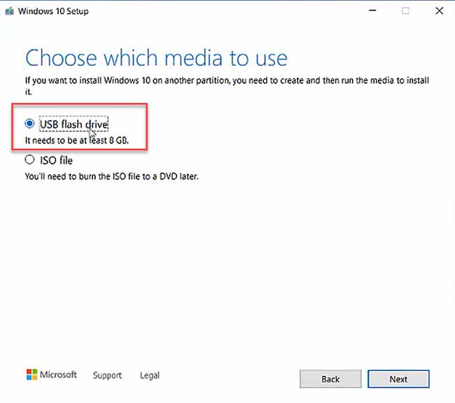 create installation media for windows 10