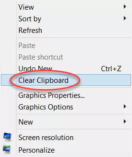 Empty clear clipboard