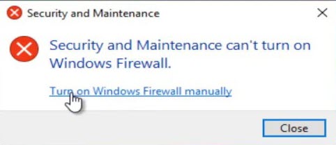 Windows Firewall won't turn on Windows 10