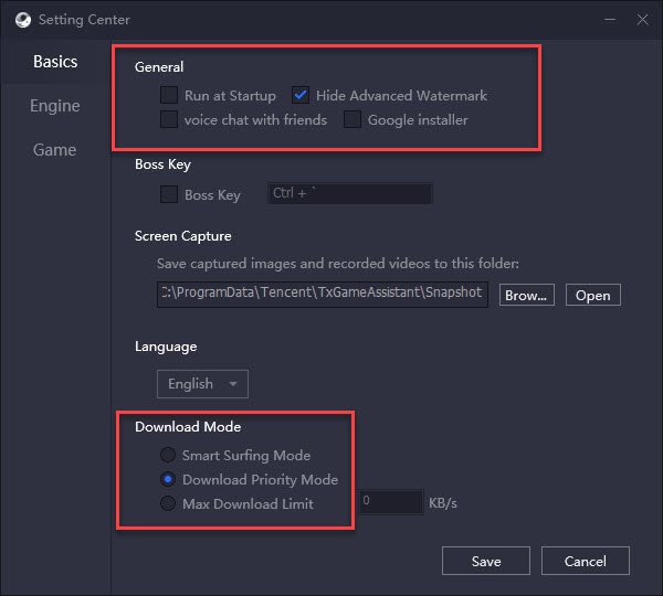 Gameloop Basic Settings