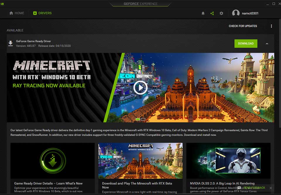 Не удалось получить текущие игровые настройки geforce experience windows 10