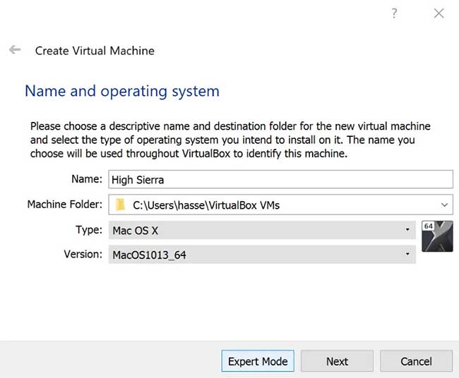 install macos on virtual machine windows 10