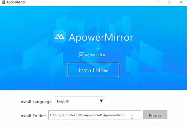 how to install apowermirror in Windows 10