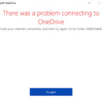 There was a problem connecting to OneDrive