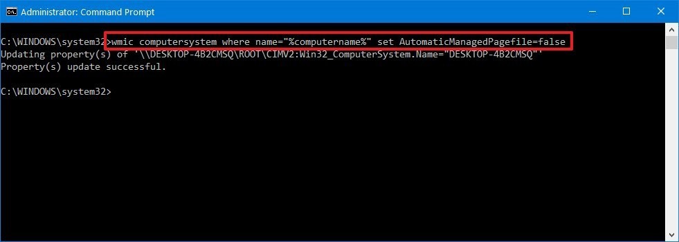 How to increase virtual memory using Command Prompt - 2