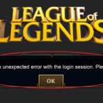 There was an unexpected error with the login session