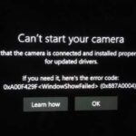Can’t Start Camera In Windows 10 (0xA00F429F)