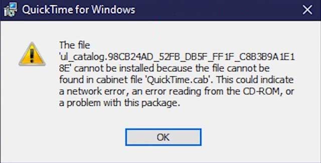 quicktime installer windows 10