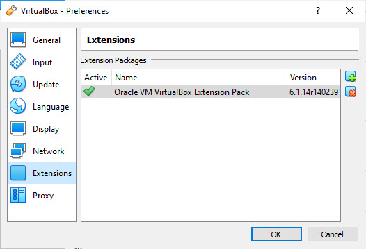 Install VirtualBox extension pack