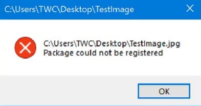 Package Could Not Be Registered