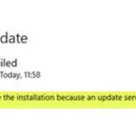 We could not complete the install because an update service was shutting down