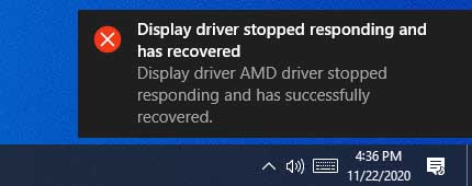 Display Driver Stopped Responding And Has Recovered