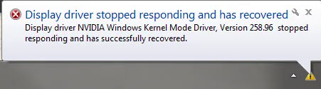 fix display driver stopped responding and has recovered