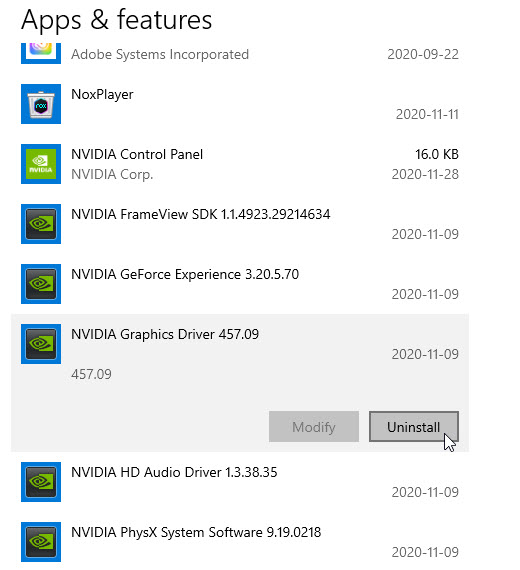 how to clean uninstall nvidia drivers