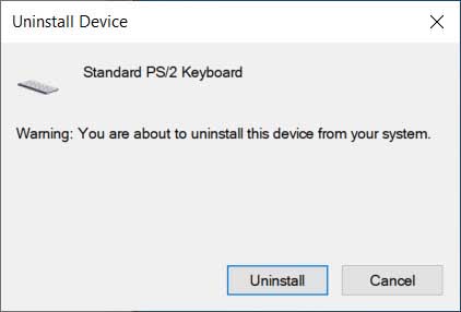 windows 10 ps2 keyboard not working