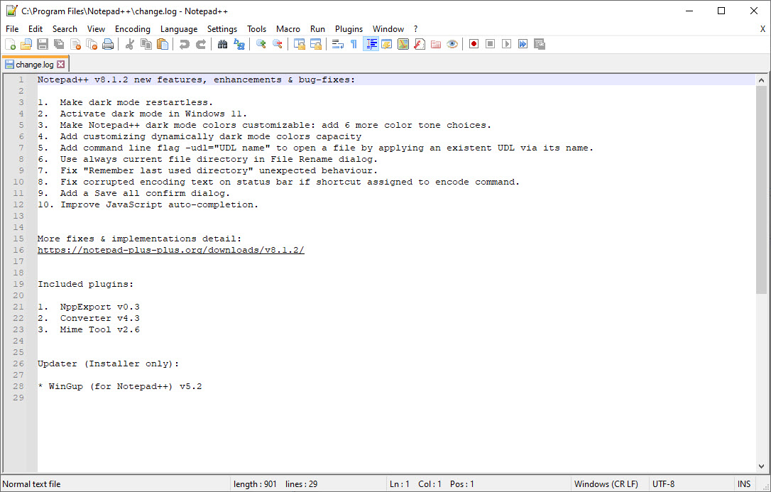 instal the last version for windows Notepad++ 8.5.6