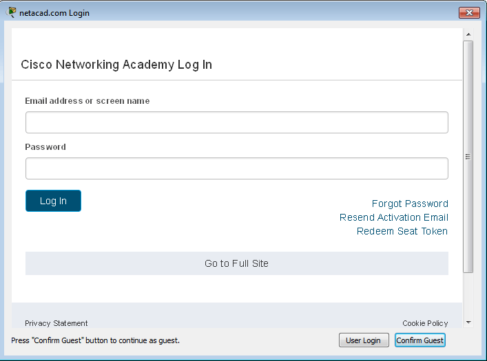 Netacad course. Cisco NETACAD. Guest account.