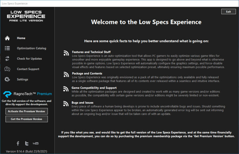 low specs experience premium