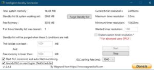 intelligent standby list cleaner bfv settings